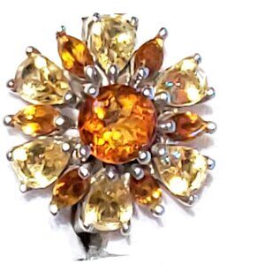 Vintage Sterling & genuine Citrine